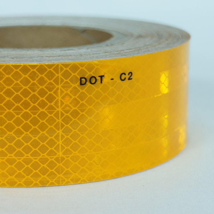 Reklamekvalitet gul DOT C2 reflekterende tape til lastbil