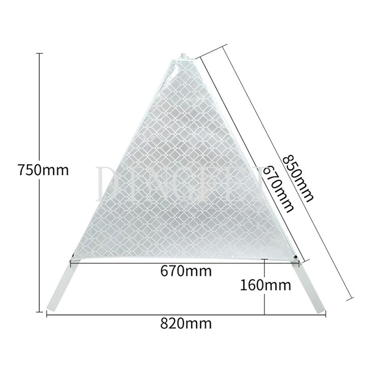 Tent Caution Triangle Shaped Foldable Warning Sign