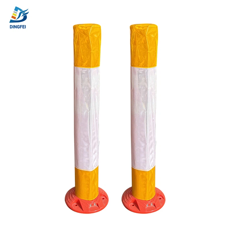 Yellow White Reflective Sleeve for Delineator Post 2 Yellow White Reflective Sleeve for Delineator Post 2