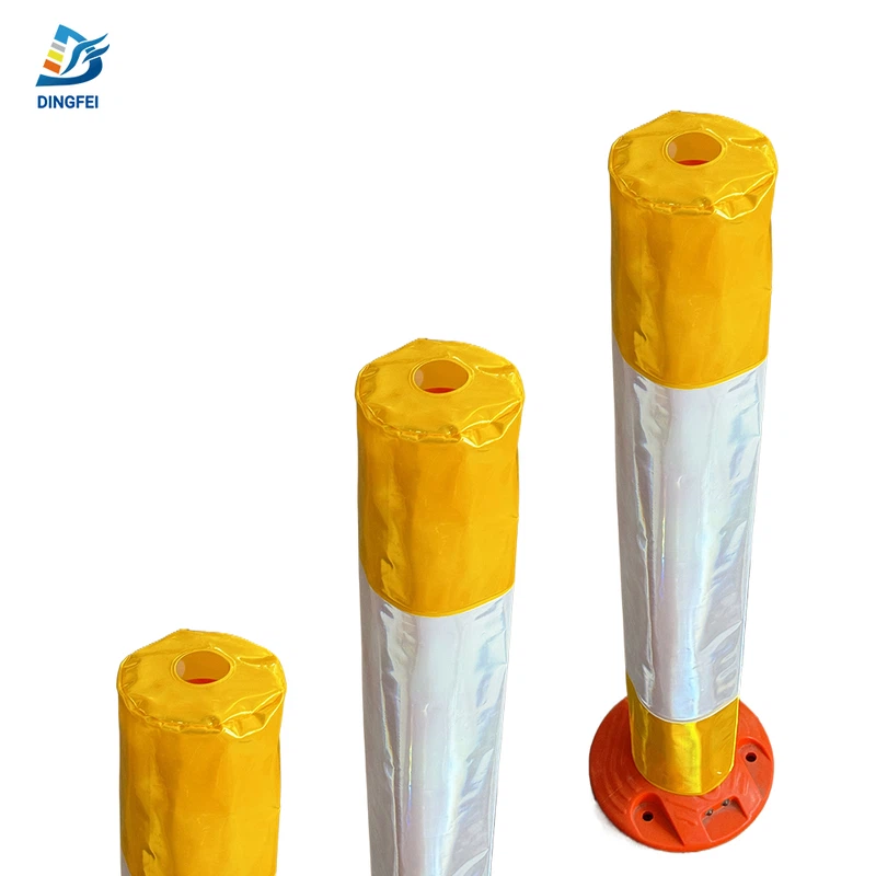 Yellow White Reflective Sleeve for Delineator Post 12 Yellow White Reflective Sleeve for Delineator Post 12