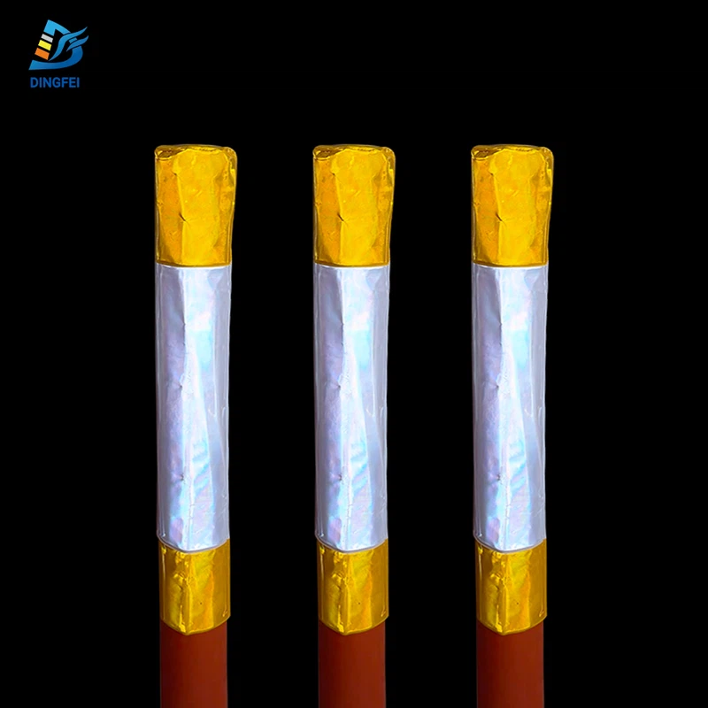 Yellow White Reflective Sleeve for Delineator Post 14 Yellow White Reflective Sleeve for Delineator Post 14